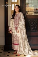 Asim Jofa - 3pcs Dhanak Emb With Printed Wool Shawl - 4152