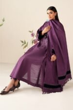 Baroque - 3pcs Lawn Emb With Jaberia Net Pallu Emb Dupatta - 784 - Image 5