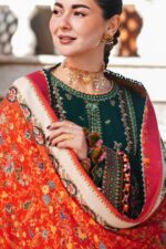 Hussain Rehar - 3pcs Lawn Emb With Diamond Printed Dupatta - 1266 - Image 6