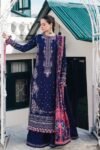 Hussain Rehar – 3pcs Dhanak Emb With Printed Wool Shawl – 1267