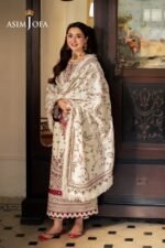 Asim Jofa - 3pcs Dhanak Emb With Printed Wool Shawl - 4152 - Image 4