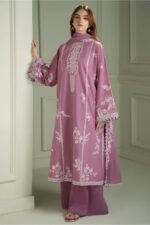 Cross Stitch - 3pcs Lawn Emb With Chiffon Emb Dupatta - 393 - Image 2