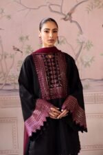 Vanya 3pcs Dhanak Emb With Ready To Wear Dhanak Shawl - 388 - Image 2