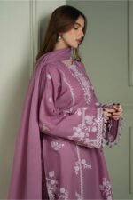 Cross Stitch - 3pcs Lawn Emb With Chiffon Emb Dupatta - 393 - Image 3