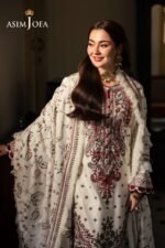 Asim Jofa - 3pcs Dhanak Emb With Printed Wool Shawl - 4152 - Image 2