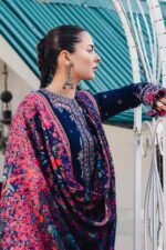 Hussain Rehar – 3pcs Dhanak Emb With Printed Wool Shawl – 1267 - Image 5