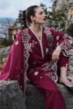 Sapphire - 3pcs Lawn Emb With Chiffon Emb Dupatta - 3101 - Image 4