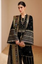Jazmin - 3pcs Lawn Embroidered With Chiffon Emb Dupatta - 3322 - Image 2