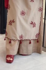 Umzay - 3pcs Dhanak Emb With Dhanak Emb Shawl - 716 - Image 5