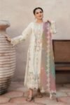 Jeem - 3pcs Fancy Lawn Emb With Rangoli Diamond Dupatta - 1242