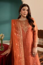 Batik - 3pcs Lawn Embroidered With Chiffon Emb Dupatta - 3271 - Image 3
