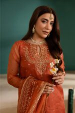 Batik - 3pcs Lawn Embroidered With Chiffon Emb Dupatta - 3271 - Image 4