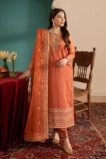 Batik - 3pcs Lawn Embroidered With Chiffon Emb Dupatta - 3271 - Image 2