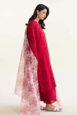 Zara Shahjahan - 3pcs Chicken Lawn Emb With Diamond Printed Dupatta - 326 - Image 4