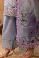 Saira Rizwan - 3pcs Chicken Kari Lawn With Indian Chiffon Dupatta - GRY01 - Image 5