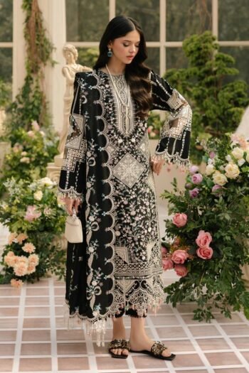 Bin ilyas - 3pcs Lawn Emb With Ready To Wear Chiffon Emb Dupatta - 4050