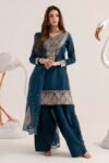 Izel - 3pcs Lawn Embroidered With Chiffon Emb Dupatta - 3336