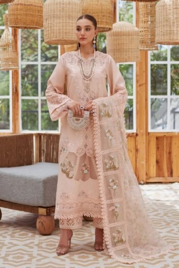 Chrimson - 3pcs Chicken Kari Lawn With Ready To Wear Dupatta - 7318