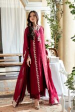 Azure 3pcs Lawn Emb With Ready To Wear Chiffon Emb Dupatta - 7339 - Image 3