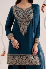 Izel - 3pcs Lawn Embroidered With Chiffon Emb Dupatta - 3336 - Image 4