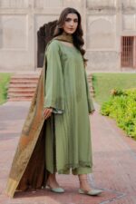 Izel - 3pcs Lawn Embroidered With Diamond Printed Dupatta - 926 - Image 4