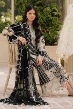 Bin ilyas - 3pcs Lawn Emb With Ready To Wear Chiffon Emb Dupatta - 4050 - Image 3