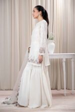 Maria B - 3pcs Chicken Kari Lawn Emb With Cut Work Organza Dupatta - 179 - Image 4