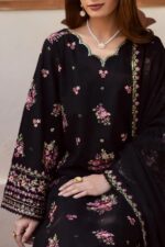 Batik - 3pcs Lawn Embroidered With Chiffon Emb Dupatta - 819 - Image 4