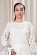 Maria B - 3pcs Chicken Kari Lawn Emb With Cut Work Organza Dupatta - 179 - Image 6