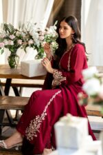 Azure 3pcs Lawn Emb With Ready To Wear Chiffon Emb Dupatta - 7339 - Image 6