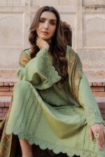 Izel - 3pcs Lawn Embroidered With Diamond Printed Dupatta - 926 - Image 6