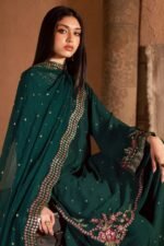 Batik - 3pcs Lawn Embroidered With Chiffon Emb Dupatta - 3340 - Image 3