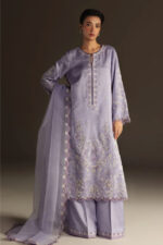 Zara shahjahan - 3pcs Lawn Embroidered With Chiffon Emb Dupatta - 3277