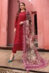 Nureh- 3pcs Chicken Kari Lawn Emb With Printed Diamond Dupatta - 0504