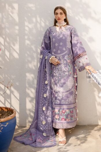 Parishay - 3pcs Chicken Kari Lawn Emb With Chiffon Emb Dupatta - 6258