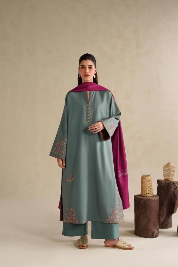 Iznik - 3pcs Lawn Embroidered With Diamond Printed Dupatta - 943