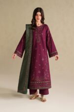 Iznik - 3pcs Lawn Embroidered With Chiffon Emb Dupatta - 3285 - Image 2