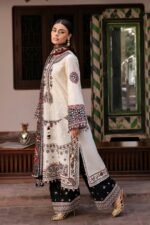 Jazmin - 3pcs Chicken Kari Lawn Emb With Chiffon Printed Dupatta - 810 - Image 4