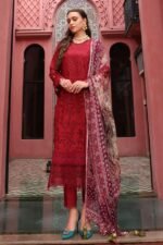 Nureh- 3pcs Chicken Kari Lawn Emb With Printed Diamond Dupatta - 0504 - Image 3