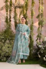 Sobia Nazir - 3pcs Chicken Kari Lawn Emb With Diamond Printed Dupatta - 51216