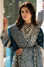 Mahnur - 3pcs Luxury Lawn Emb With Ready To Wear Khaadi Net Dupatta - 7336 - Image 3