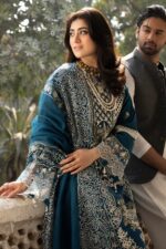 Mahnur - 3pcs Luxury Lawn Emb With Ready To Wear Khaadi Net Dupatta - 7336 - Image 5