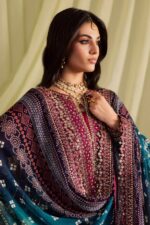 Iznik - 3pcs Lawn Emb With Ready To Wear Chiffon Dupatta - 825 - Image 4