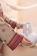 Mishaal - 3pcs Lawn Embroidered With Chiffon Emb Dupatta - 2505 - Image 8