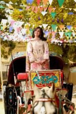 Aneela's - 3pcs Chicken Lawn Embroidered With Diamond Printed Dupatta - 811 - Image 3