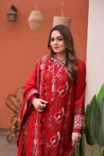 Aneela's - 3pcs Lawn Emb With Ready To Wear Chiffon Emb Dupatta - 7361 - Image 3
