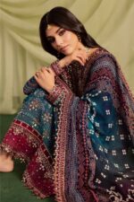Iznik - 3pcs Lawn Emb With Ready To Wear Chiffon Dupatta - 825 - Image 7