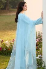 Ally's - 3pcs Chicken Kari Lawn Emb With Ready To Wear Dupatta - 824 - Image 4