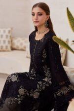Maria B - 3pcs Lawn Emb With Ready To Wear Chiffon Emb Dupatta - 7305 - Image 3