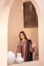 Mishaal - 3pcs Lawn Embroidered With Chiffon Emb Dupatta - 2505 - Image 2